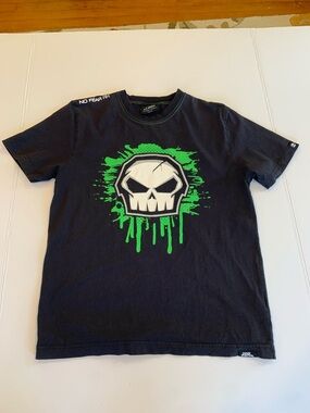 No Fear Men’s XS Extra Small 100% Cotton Short Sleeve Black Skull T-Shirt